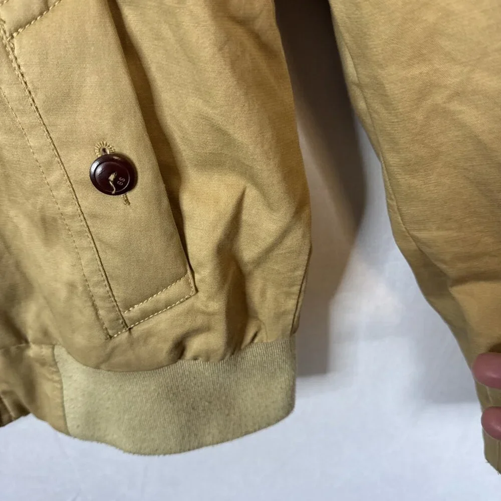 G Star Raw Fleet JKT Bomber Jacket Tan Cotton Linen Zip Front Mens M‎ Harrington